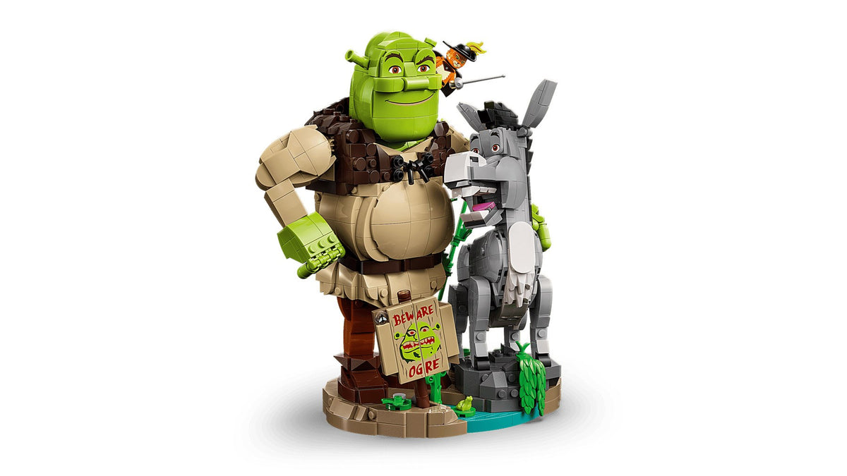 LEGO ICONS Shrek, Donkey and Puss in Boots Set, 1403 Pieces, Ages 18+, Model 72423