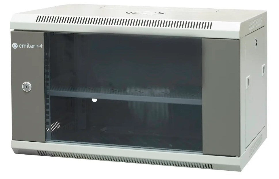 EMITER Hanging Cabinet 19" 6U Metal/Glass Doors 600x450x370mm | Model: EM/AP6406