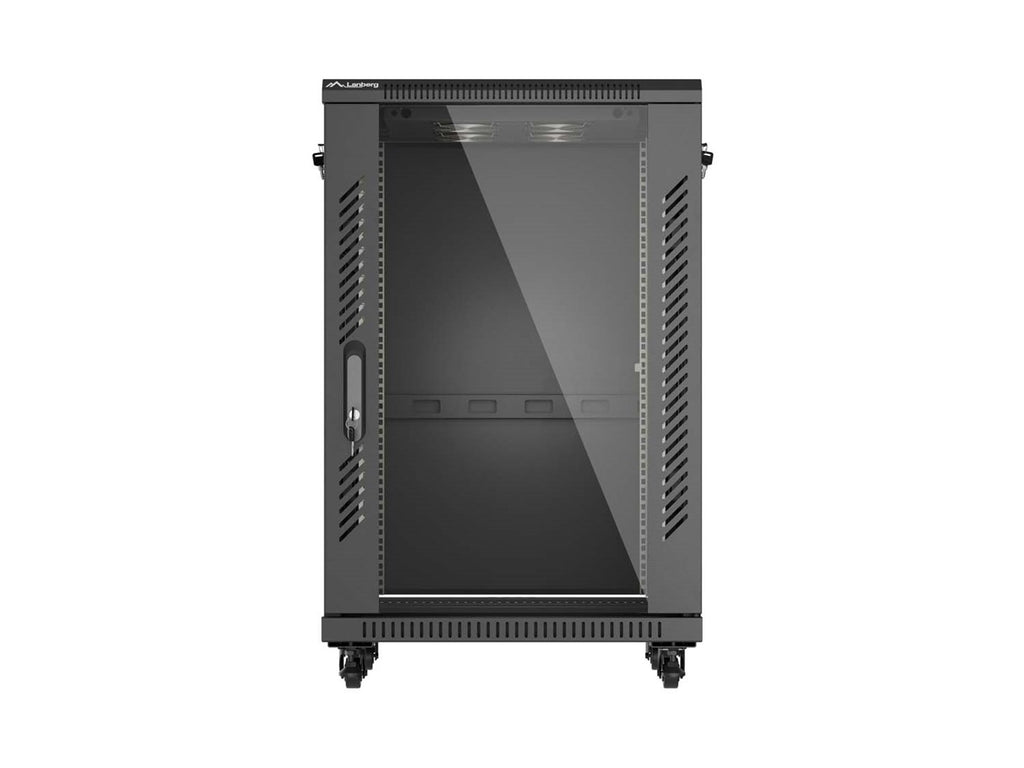 Lanberg Floor Standing Rack Cabinet 18U 800 kg Glass Door FF01-6618-12B