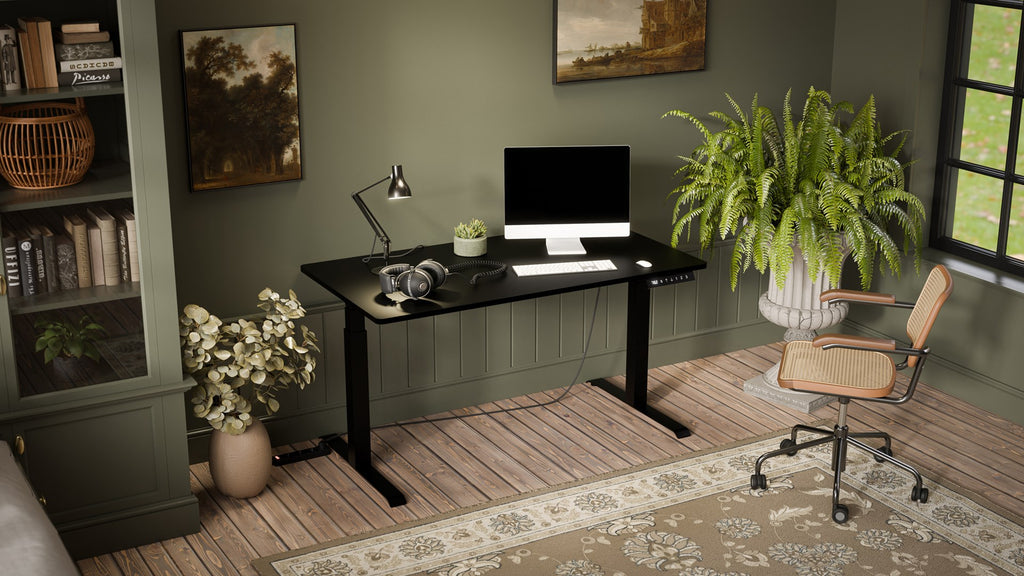 MOON LONG Electric Height Adjustable Desk 150x80 cm Black 72-120 cm 150x80x72-120