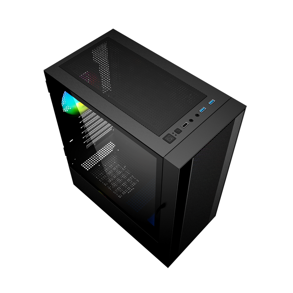 Gembird Fornax 4000 ARGB gaming ATX computer case  Midi Tower  backlight  Black