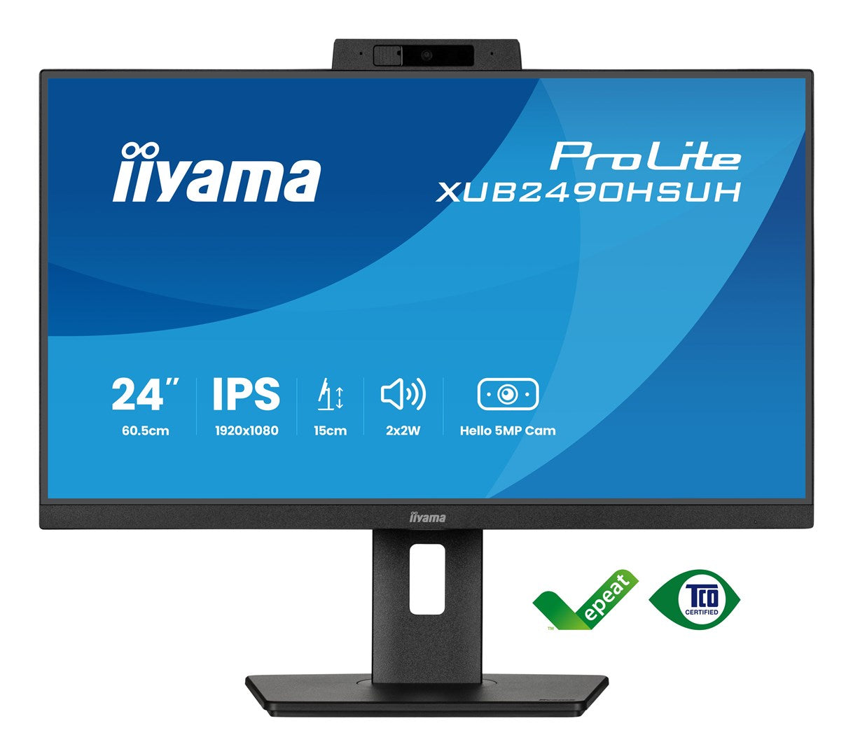 Iiyama ProLite XUB2490HSUH-B2 LED Monitor, 24", IPS, Height Adjustable