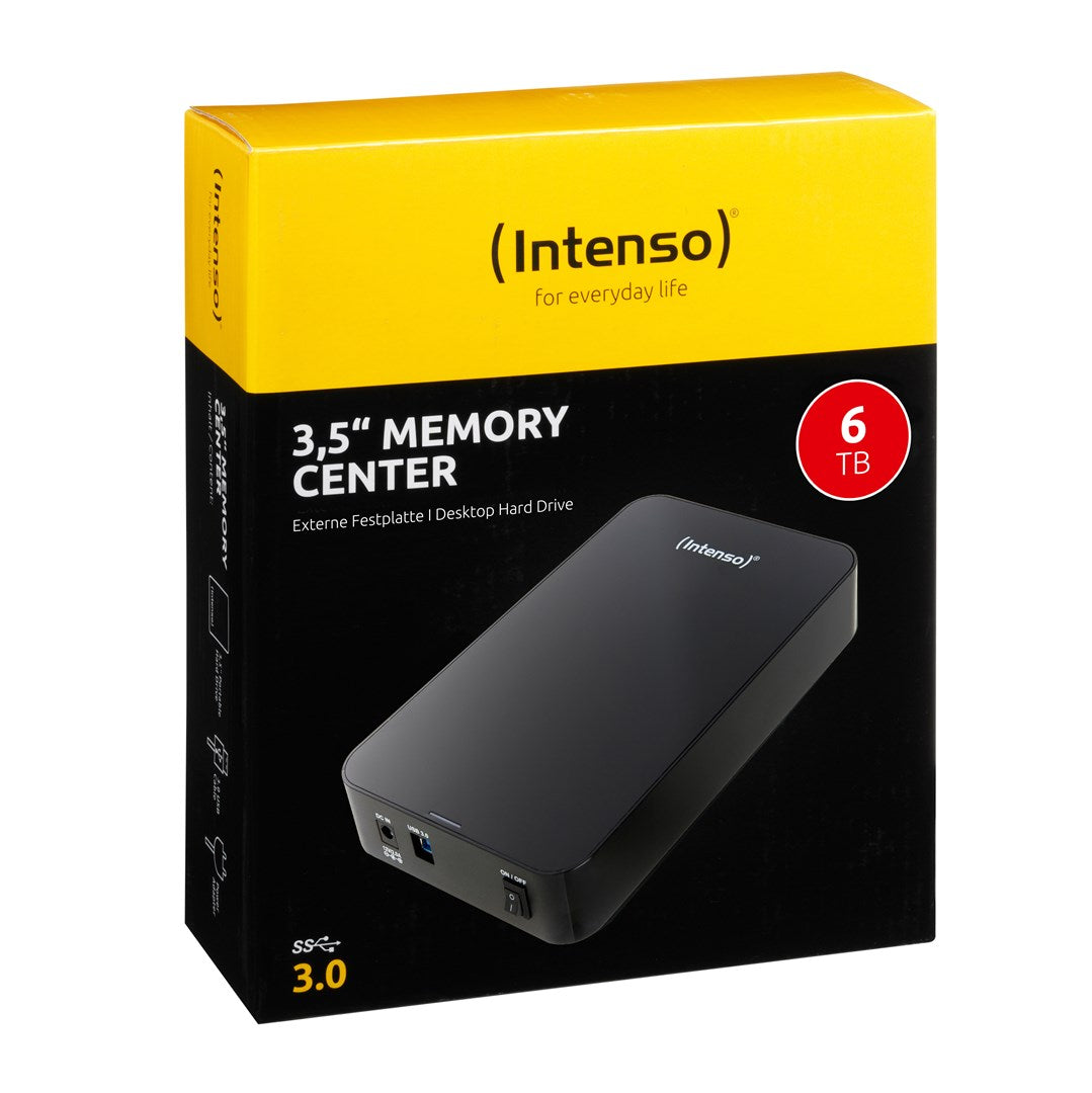 Intenso Memory Center - Hard Drive - 6TB - External - USB 3.0 - 5400 RPM - Black