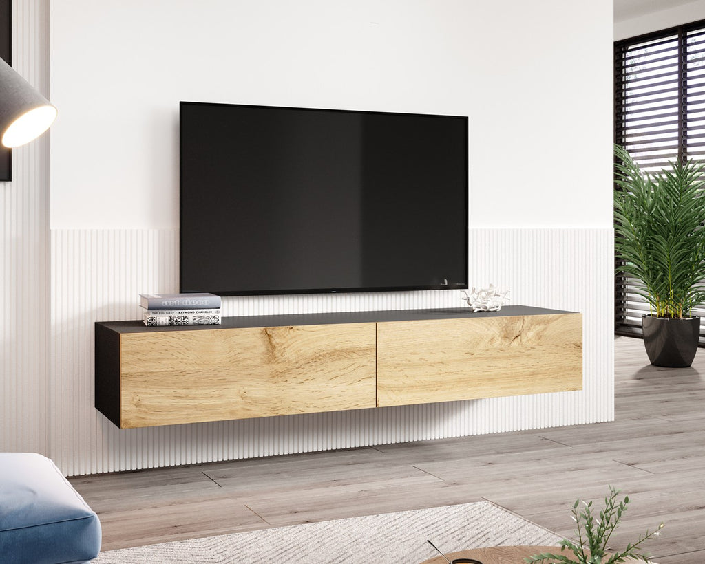 Cama TV Stand VIGO '180' 30/180/40 Black/Wotan Oak