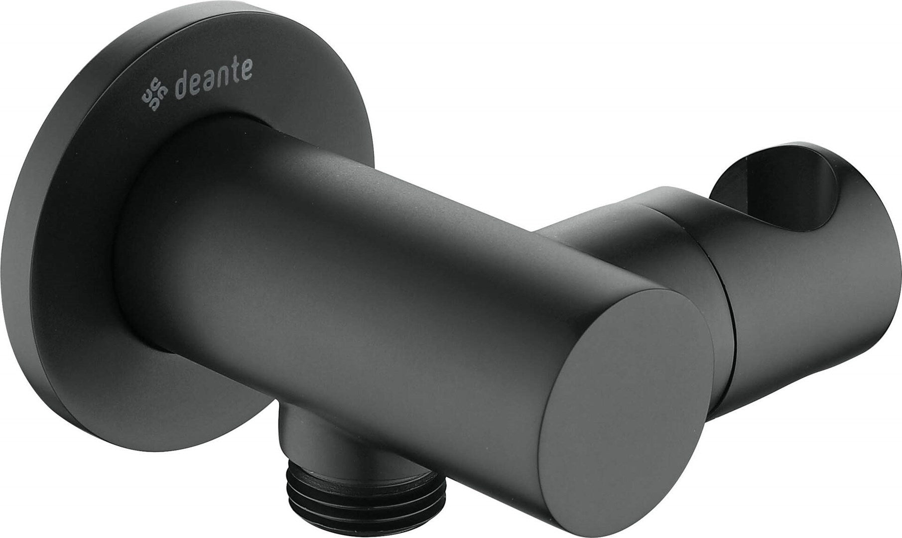 Round angled connector with handset holder