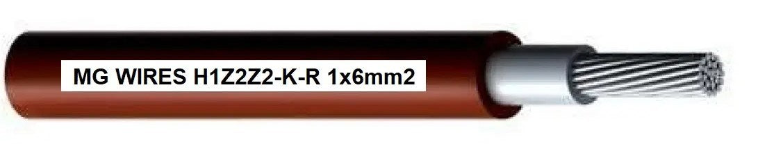 Photovoltaic cable // MG Wires // 1x6mm2  0.6/1kV red H1Z2Z2-K-R-6mm2 RD  50m package
