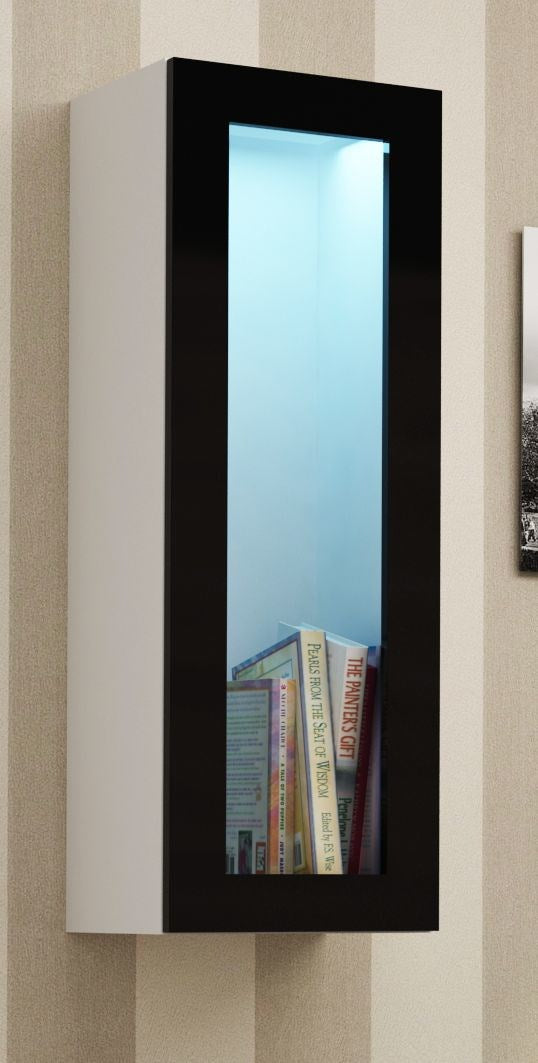 Cama Wall Cabinet VIGO 90 Black/White Gloss 1 Door 90/35/32