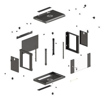 Lanberg WF03-5306-10B rack cabinet 6U Wall mounted rack Black