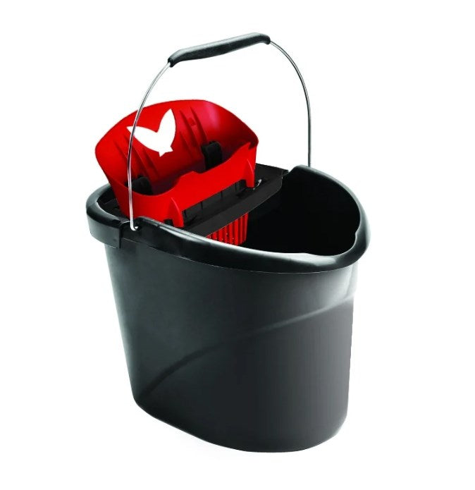 Vileda Mop System & Bucket Single Tank Black - Red (157870)