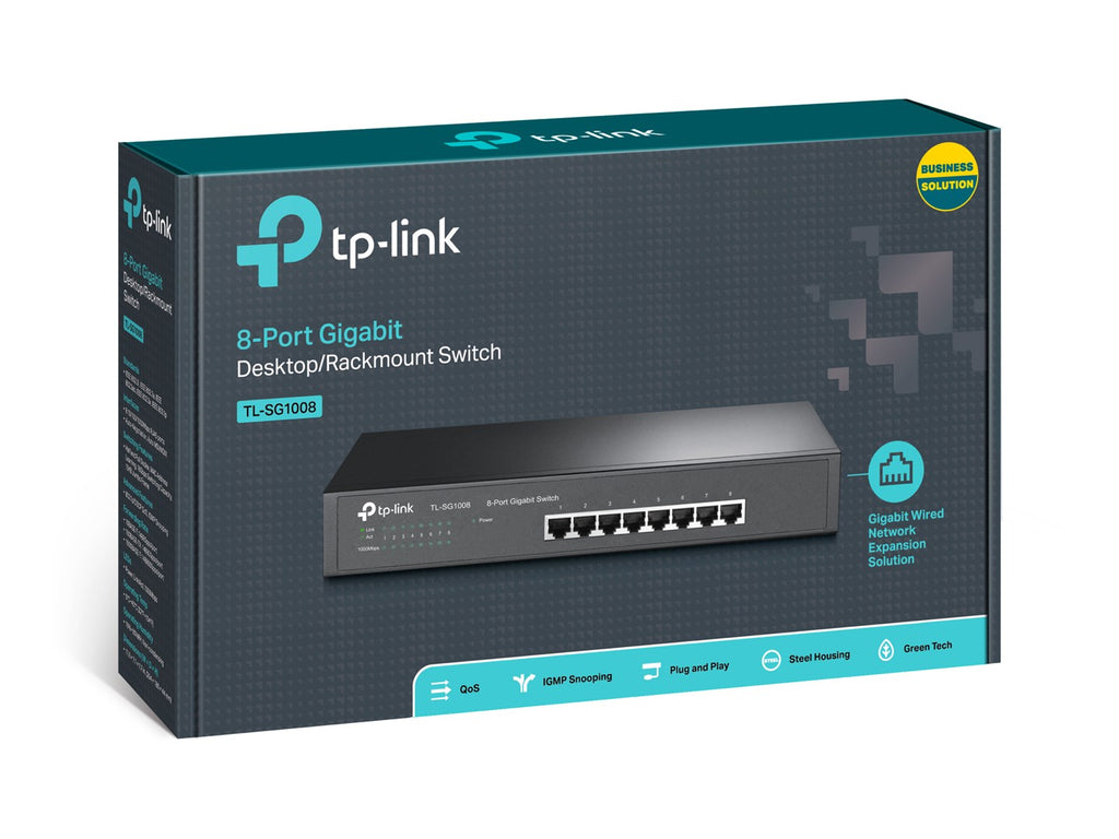 TP-Link TL-SG1008 Unmanaged Gigabit Ethernet Switch 8 Ports Black Networks