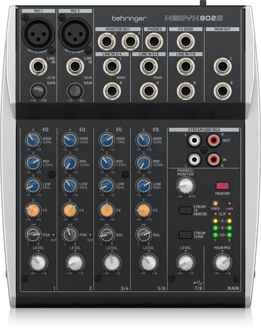 Behringer Xenyx 802S Mixer 2 Channels Black Silver