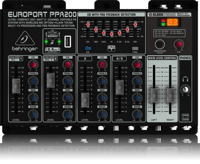 Behringer PPA200 Public Address (PA) system Freestanding Public Address (PA) system 200 W Black