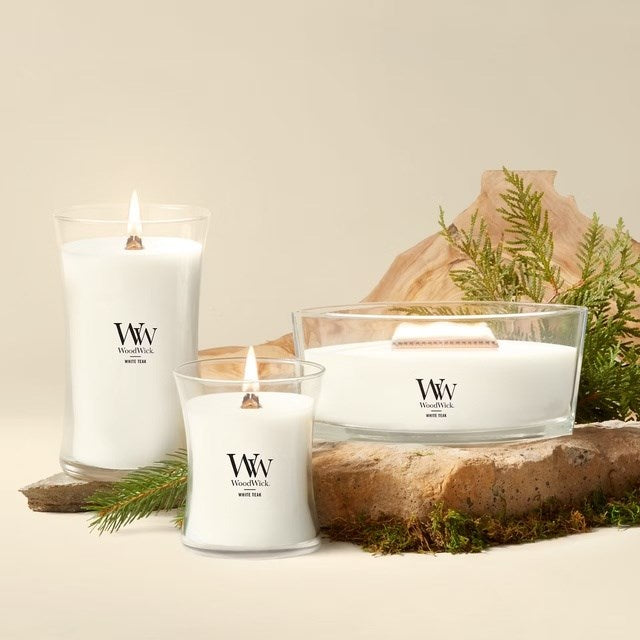 WoodWick Large White Teak Scented Candle 609.5 g | Model: 2674190E