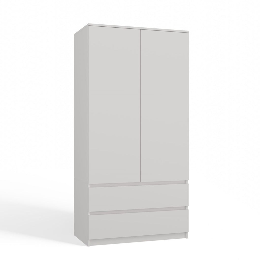 Topeshop MALWA B Wardrobe White 5 Shelves 2 Doors