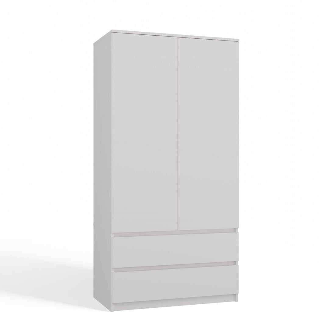 Topeshop MALWA B Wardrobe White 5 Shelves 2 Doors