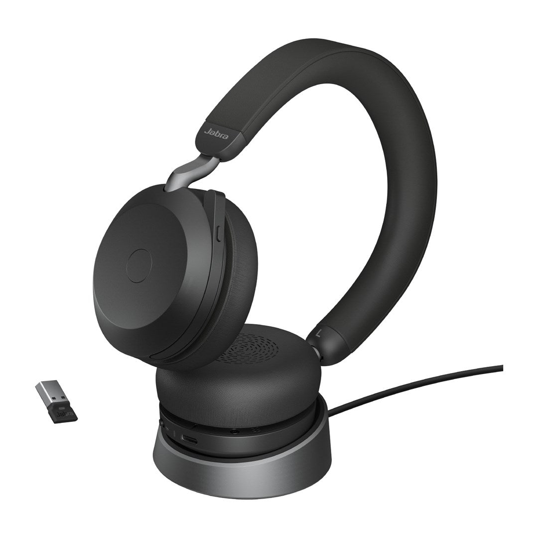 GN Jabra Evolve2 75 Headset On-Ear Bluetooth Wireless Wired Active Noise Cancellation USB-A Optimized for UC (27599-989-989)