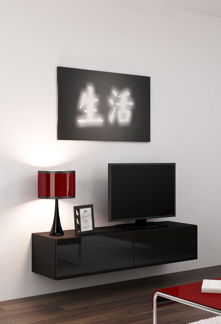 VIGO TV Stand 140 cm Black Gloss RTV VIGO140