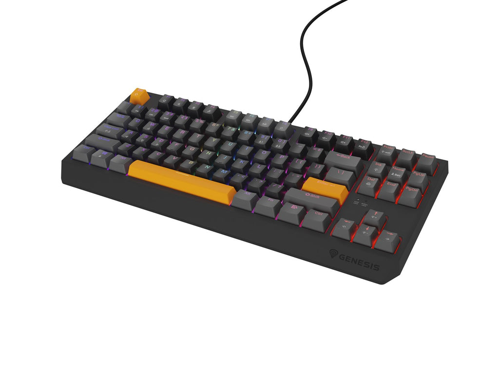 GENESIS Thor 230 TKL Gaming Keyboard USB + RF Wireless + Bluetooth Black Grey Orange