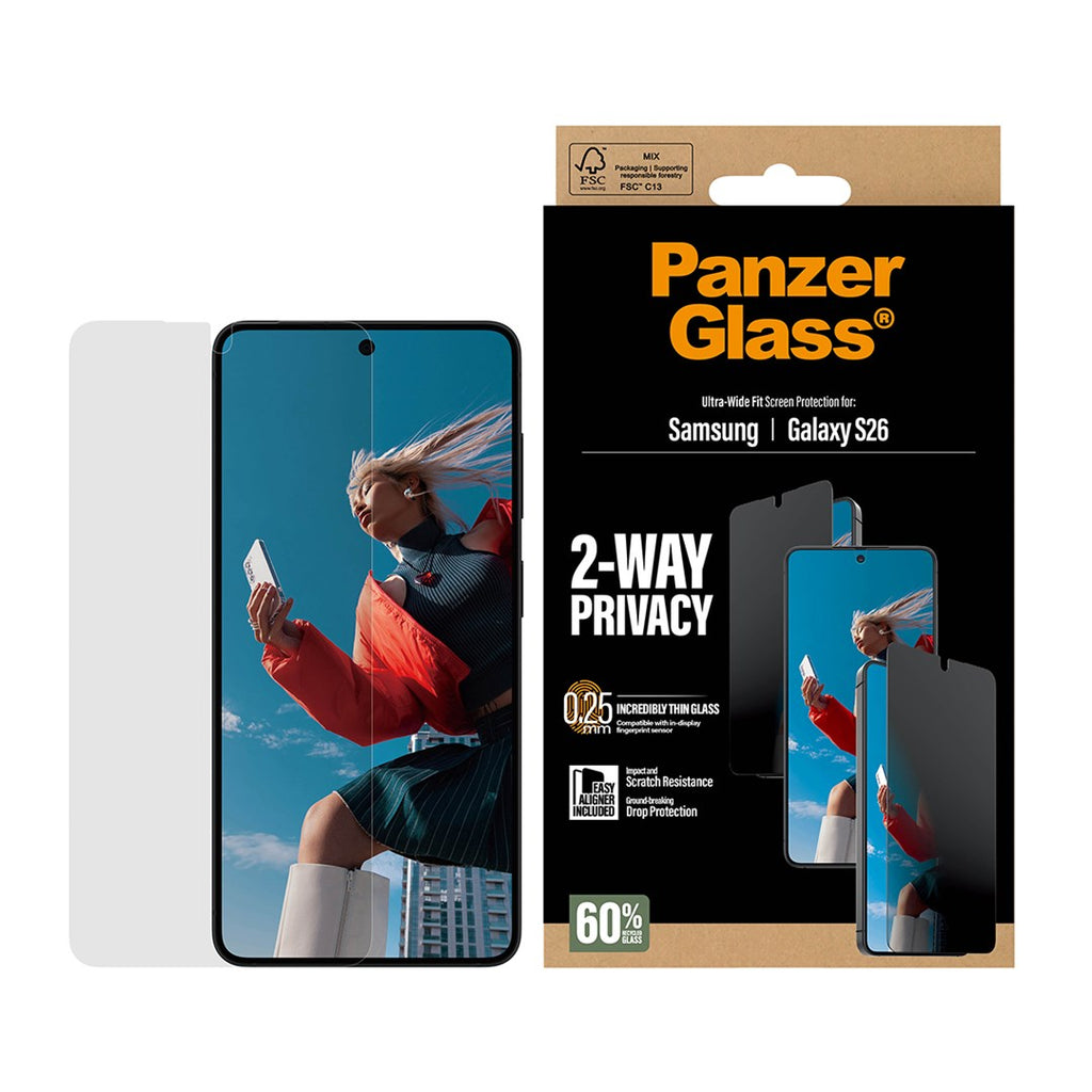 PanzerGlass 2-Way Privacy Screen Protector for Samsung Galaxy S26