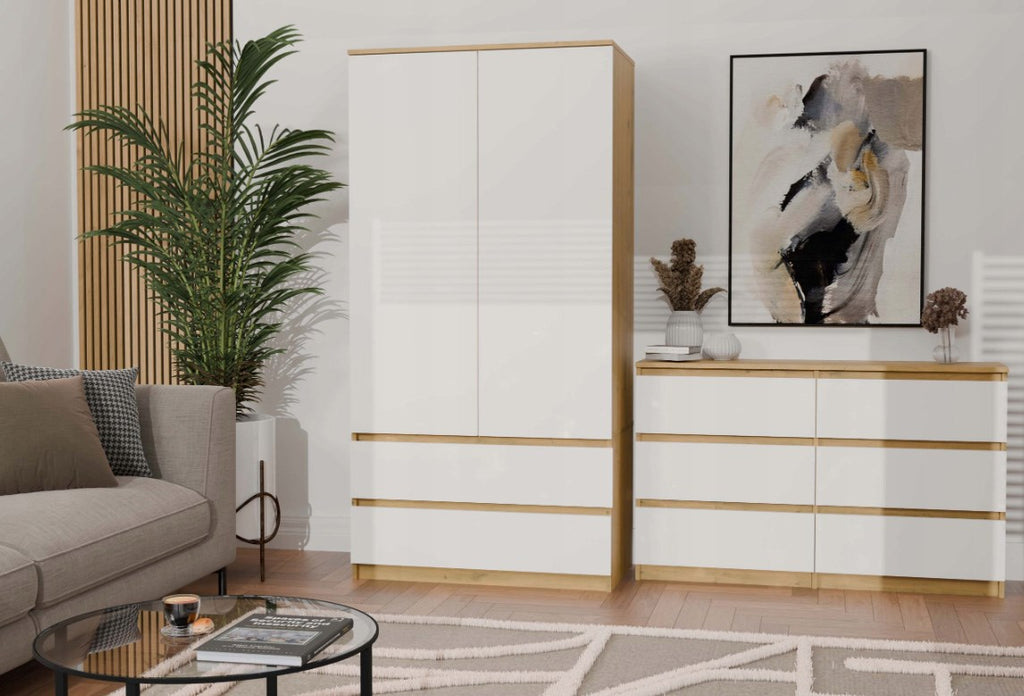 Malwa Chest of Drawers M6 120 Artisan Oak White