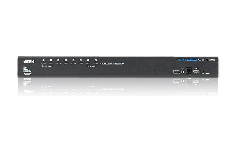 ATEN CS1798 - KVM-/Audio-/USB-Switch - 8 x KVM/Audio/USB - 1 lokaler Benutzer - Desktop, an Rack montierbar (CS1798)