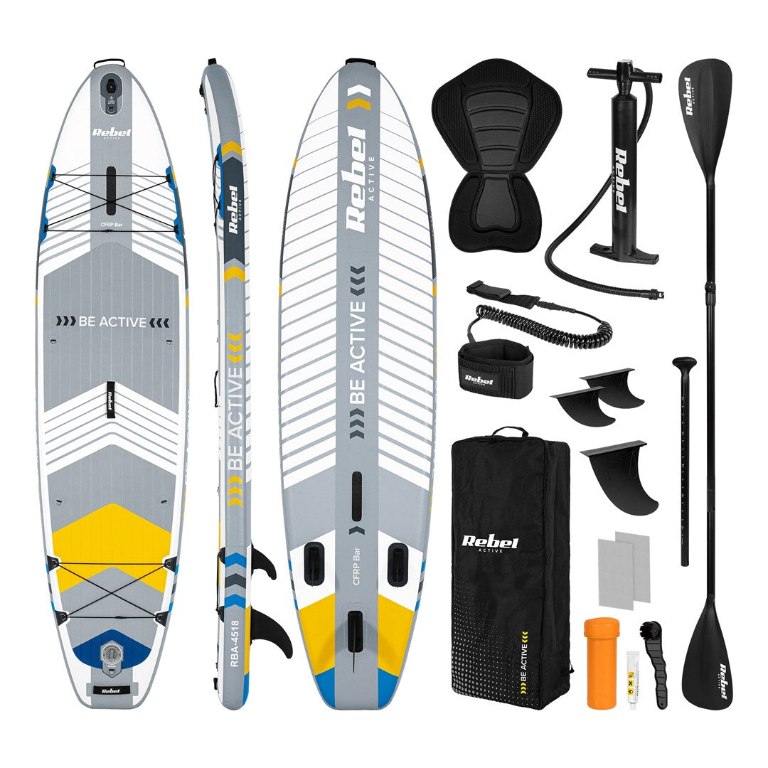 Rebel Inflatable SUP Board PRO White RBA-4518-WH Weight: 17300 g Max Capacity: 220 kg