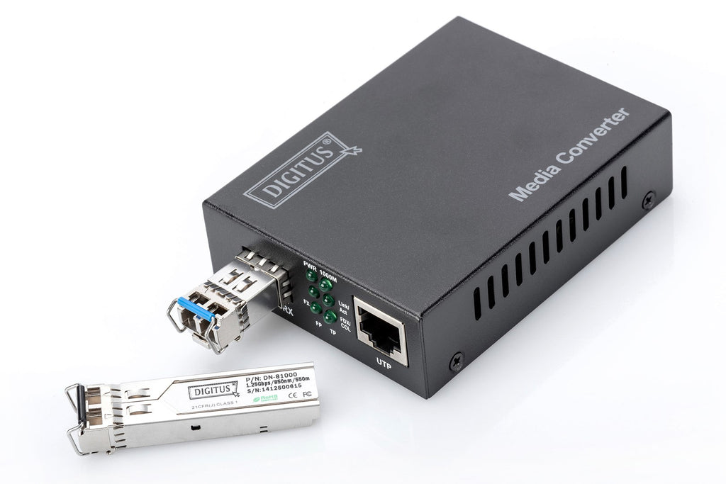 DIGITUS DN-82211 Media Converter - 10 GigE, 5 GigE, 2.5 GigE - RJ-45/ SFP+ 1000Base-T 10GBase-T 10GBase-R 2.5GBase-T 5GBase-T 5GBase-R 2.5GBase-X