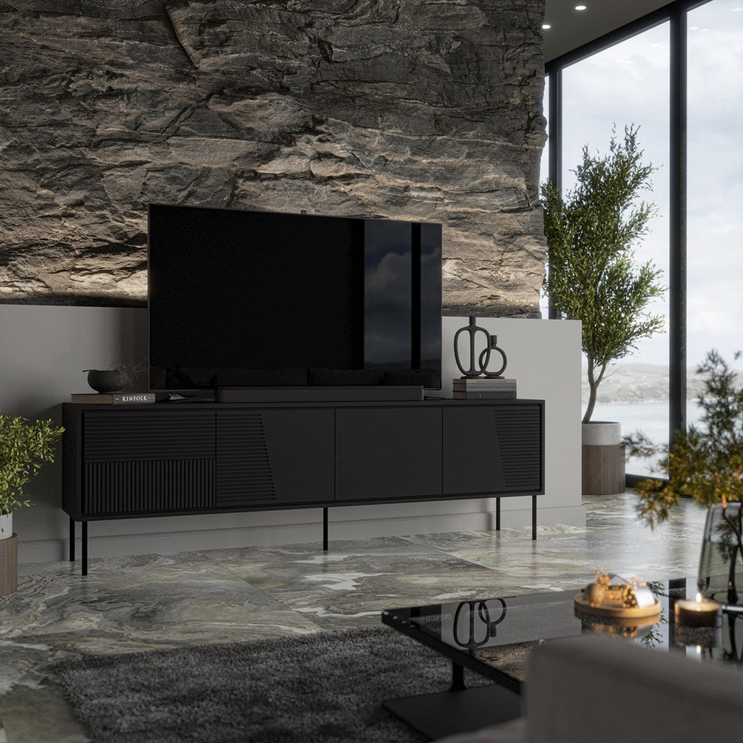 ABI RTV Cabinet 4D 200x38x62 Black Matt