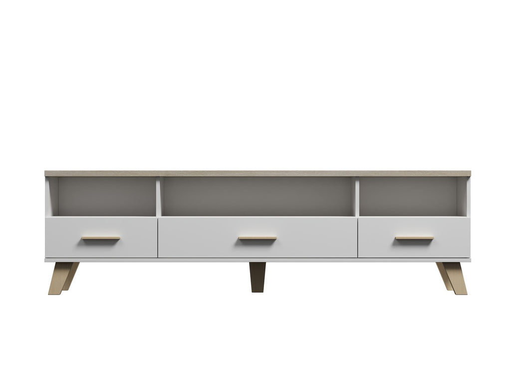 Cama RTV Stand LOTTA 180 cm White + Sonoma Oak