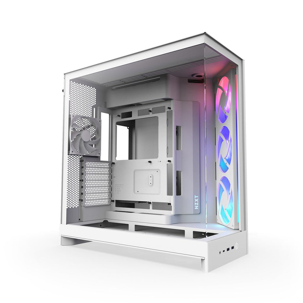 NZXT H9 Flow RGB Mid-Tower Case - Exceptional Airflow, Dual-Chamber, RGB Fans Included