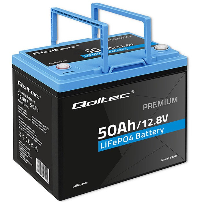 Qoltec 53704 LiFePO4 lithium iron phosphate battery | 12.8V | 50Ah | 640Wh | BMS