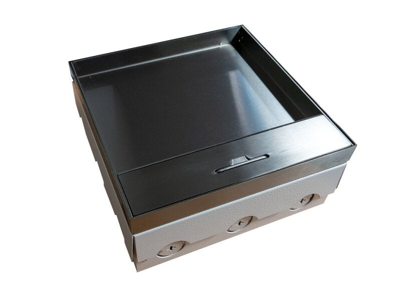 Box podłogowy 12M - puszka podłogowa 12-modułowa do montażu gniazd standardu 22 5x45 mm (45x45 mm)  montaż kątowy