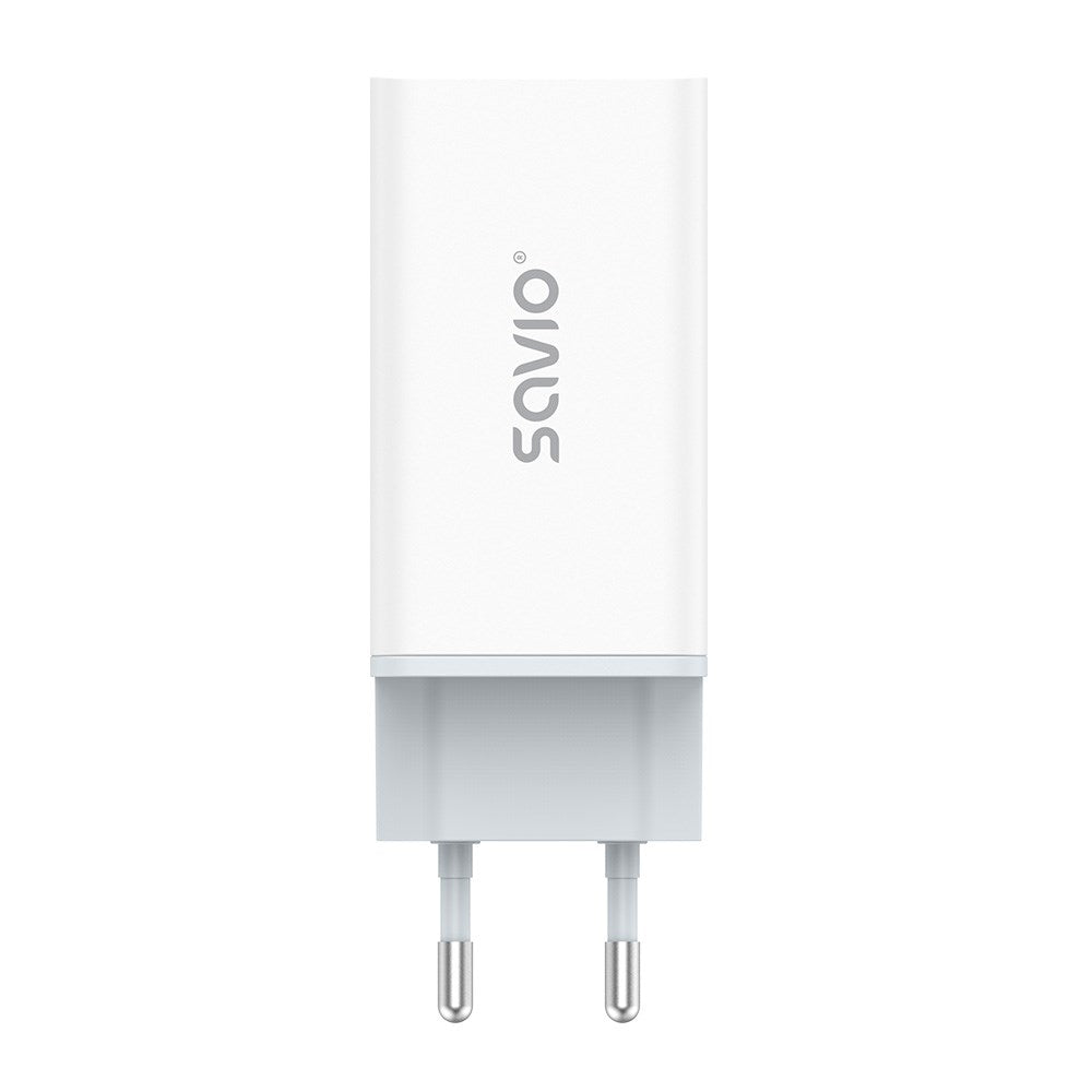 SAVIO LA-07 GaN 65W Mains Charger USB QC4.0+ PD 3.0 White