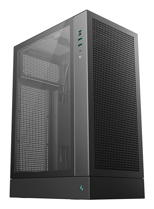 DeepCool CH170 PLUS Tower Black - Compact PC Case with Tempered Glass Panel