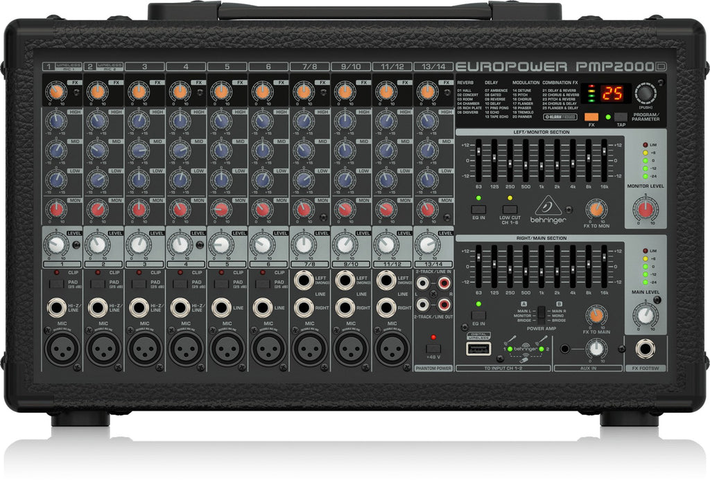 Behringer PMP2000D Powered Mixer with 2000 Watts and Multi-FX Processor