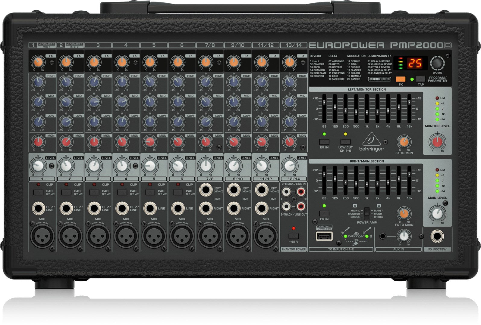 Behringer PMP2000D Powered Mixer with 2000 Watts and Multi-FX Processor