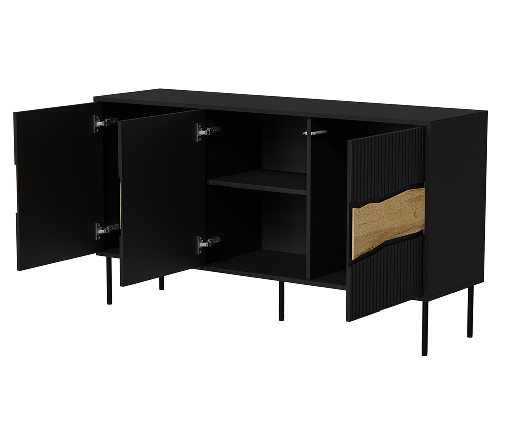 Cama INSERTO 3D Chest of Drawers - 143.5x40x80 cm - Black + LED