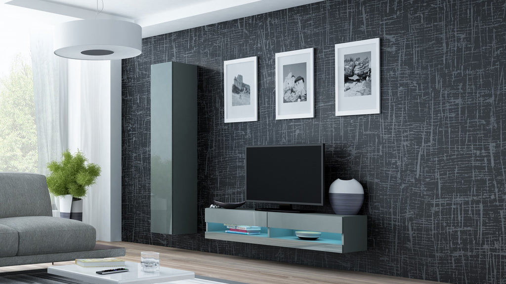 Cama VIGO NEW TV Stand 30/140/40 Grey/Grey Gloss