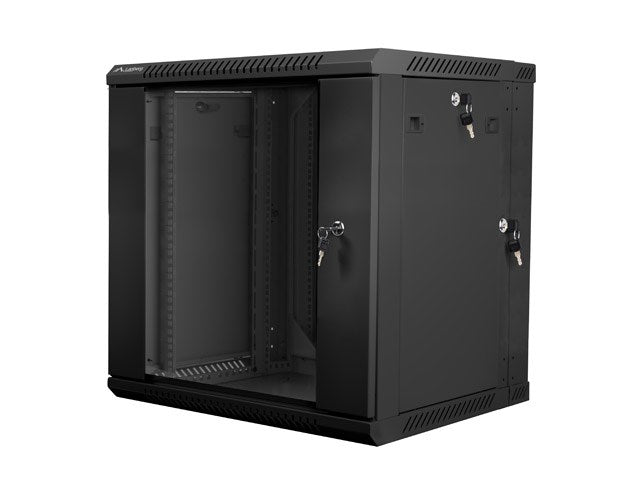 Lanberg WF02-6612-10B 19" 12U Wall-Mounted Rack Cabinet Black