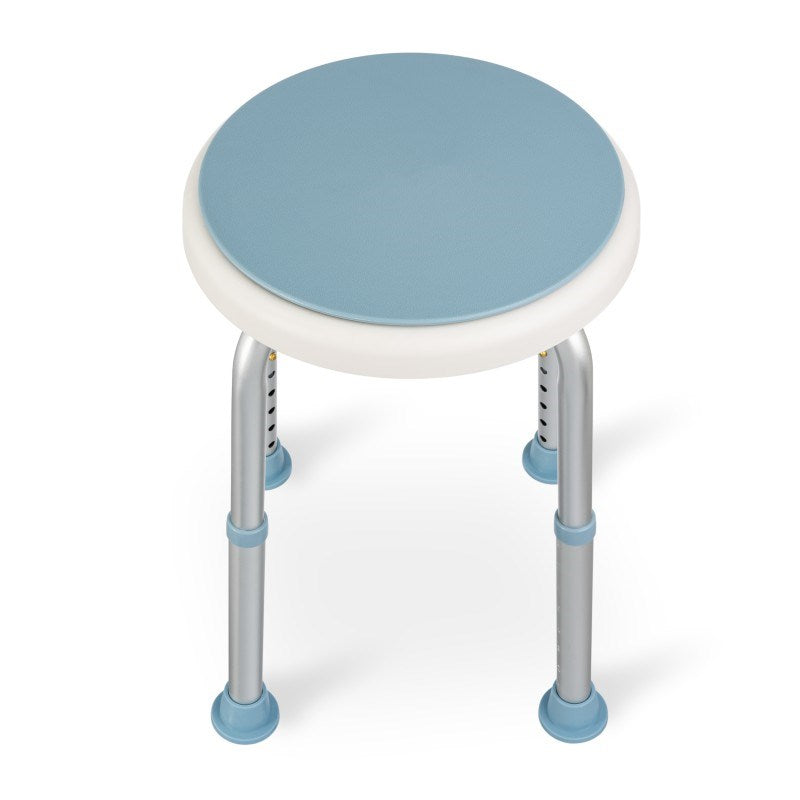 Bathroom Stool Adjustable Height Light Grey White