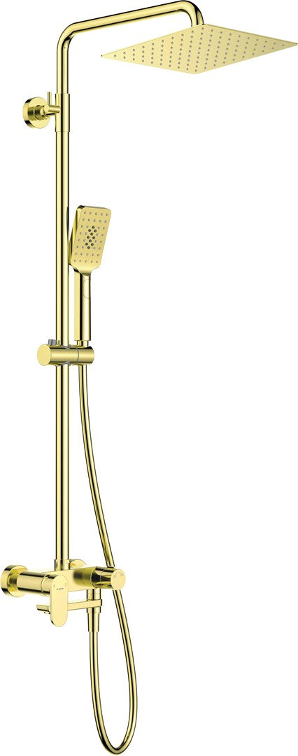 Alpinia Rain Shower with Bathtub Mixer Gold Swivel Spout