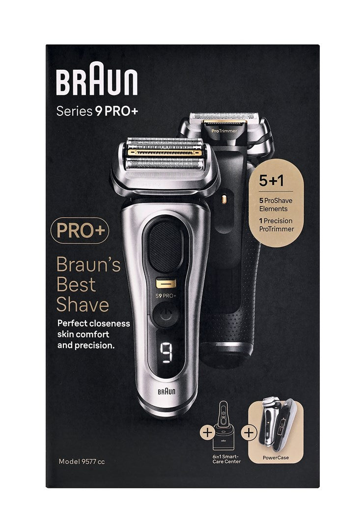 Braun Series 9 Pro Foil Shaver 9577cc - Silver, 60 min Runtime, Waterproof
