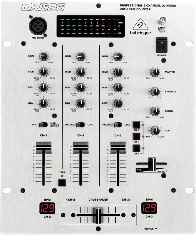 PRO MIXER DX626 Professional 3-Channel DJ Mixer 3-Kanal-DJ-Mixer 3-Kanal-Design