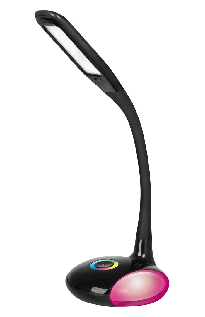 Activejet LED Desk Lamp VENUS BLACK RGB Base - 5W, Adjustable Color, Modern Design