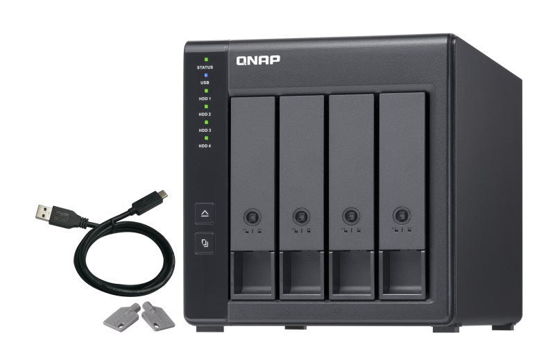 QNAP TR-004 Hard Drive Array - 0 TB - 4 Bays - USB 3.2 Gen 1 SATA-300