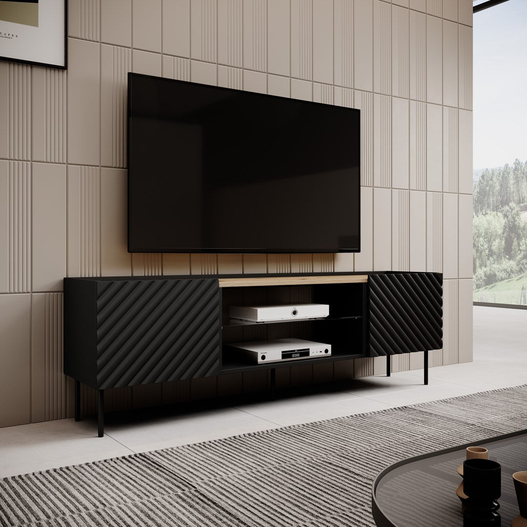 EF ONDA RTV Cabinet 180x40x39-58 Black