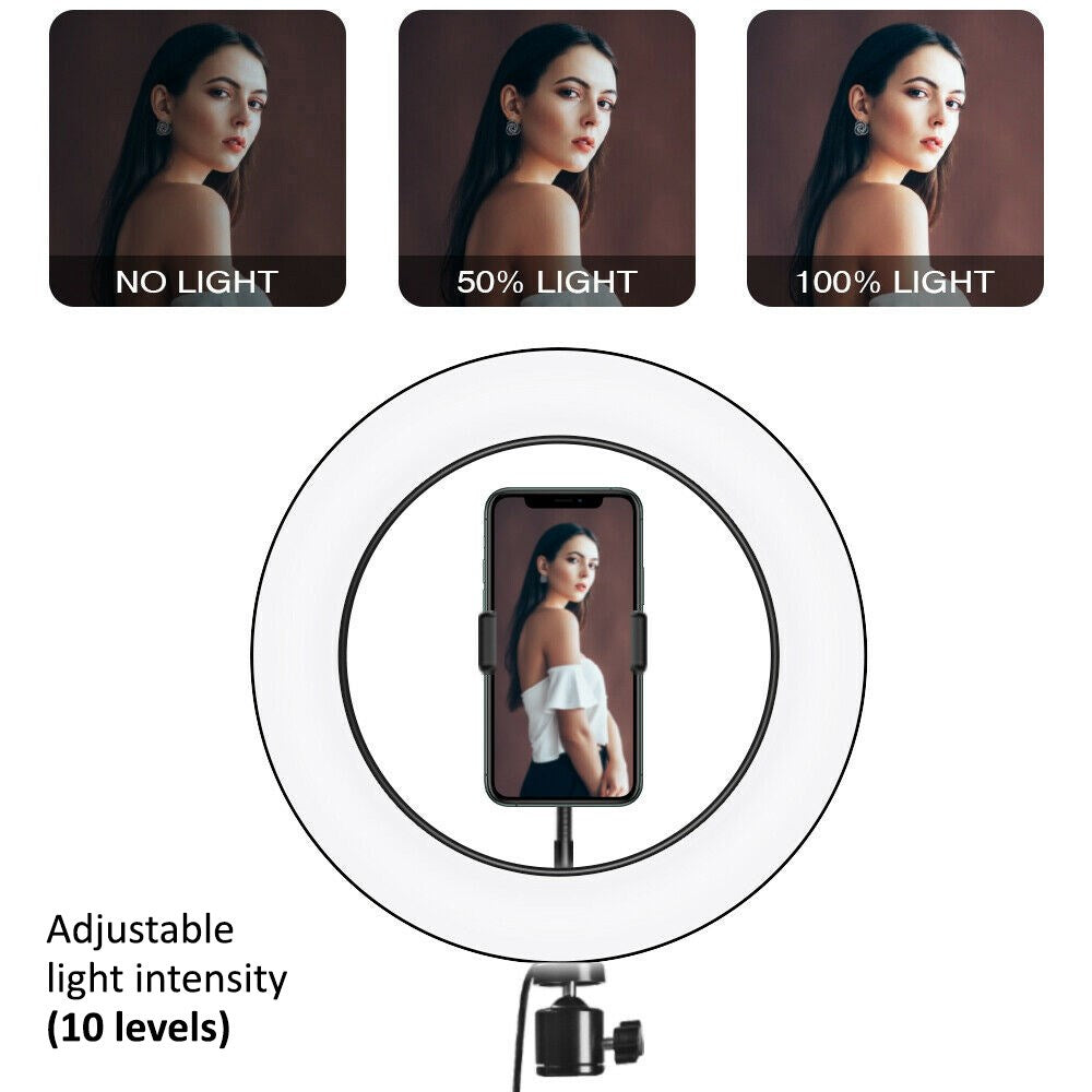 Maclean MCE610 LED Ring Light 12W with Tripod and Bluetooth Shutter