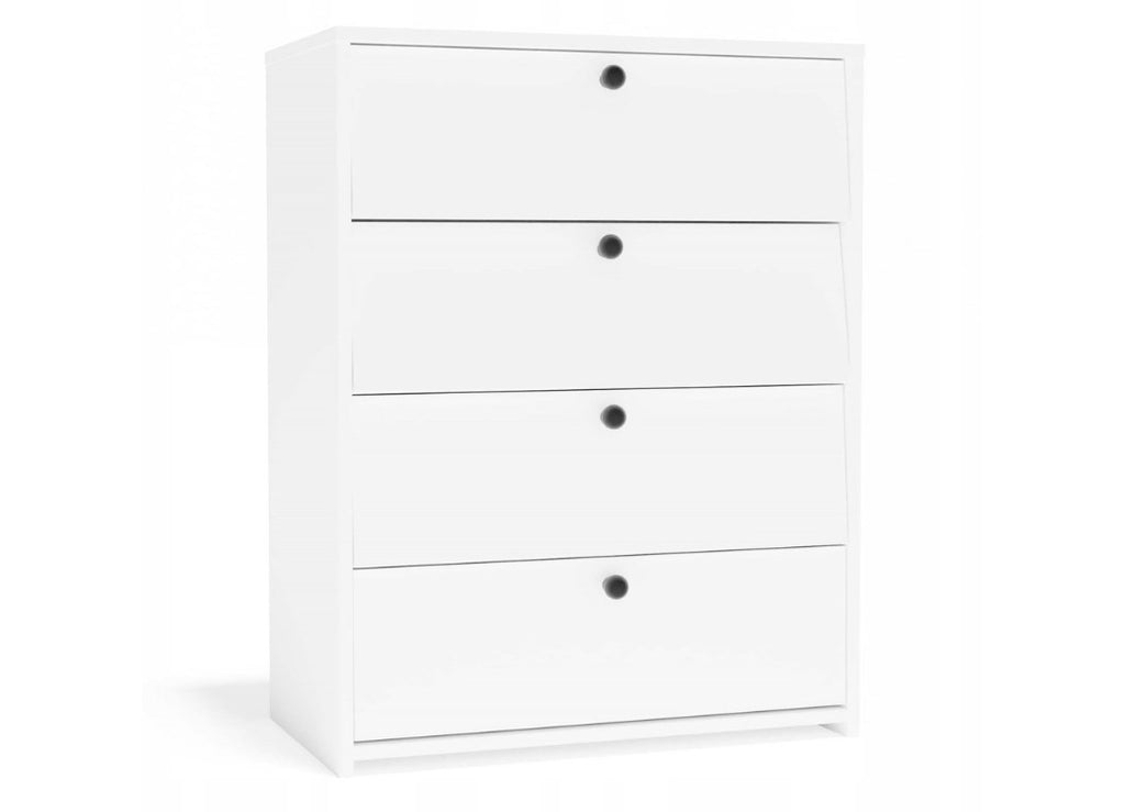 LOKA Shoe Cabinet White 4 Hinged Doors Model LOKA