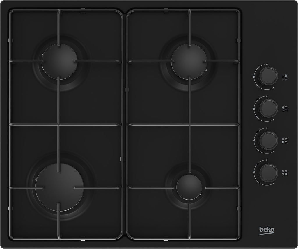 Beko HIBG64120SB 60 cm Gas Hob with Side Knob Controls