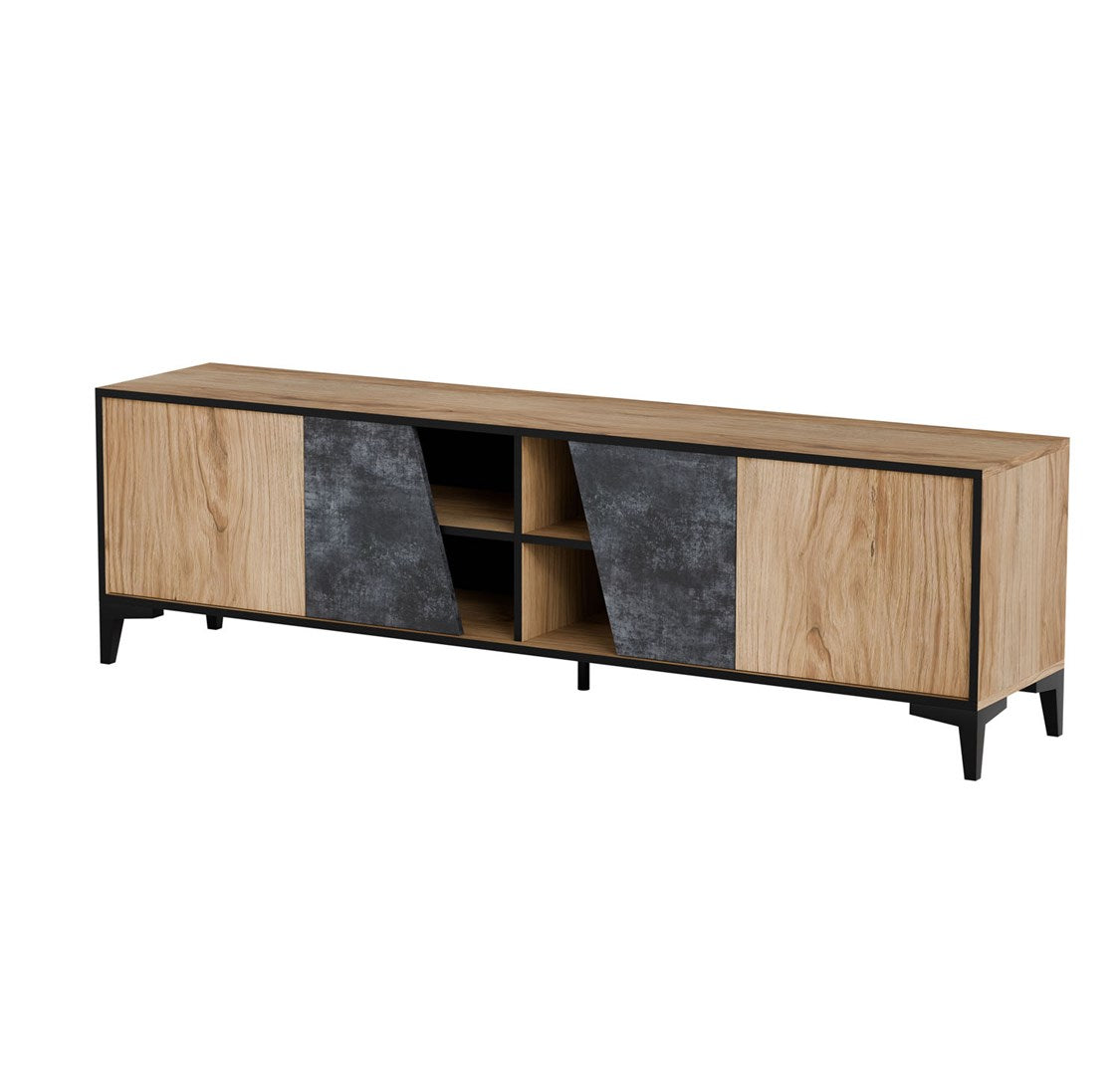 OVO 4D RTV Cabinet 180x38xH53 Oak/Concrete